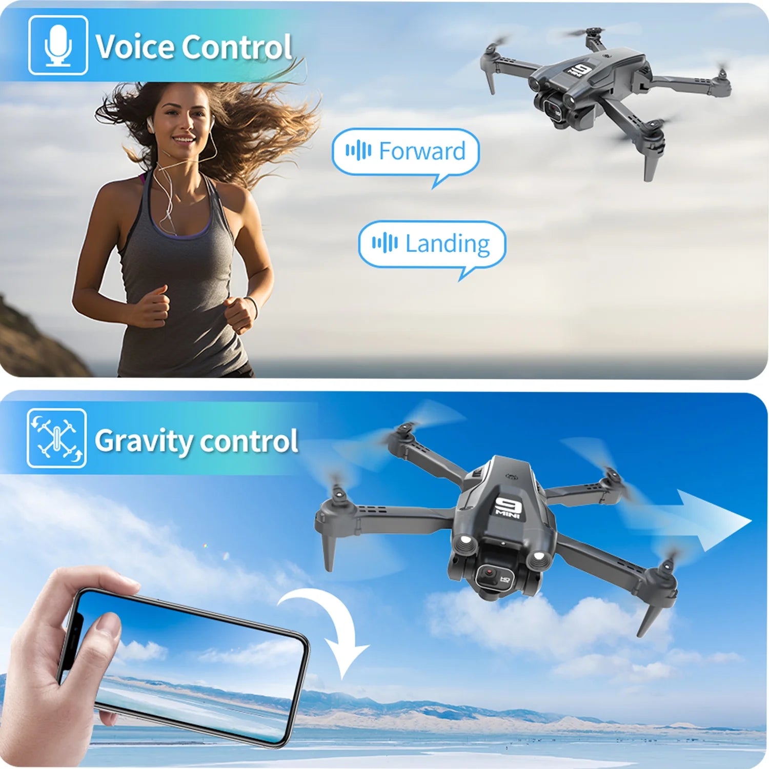 Foldable Drone with 1080P HD FPV Camera, Wifi RC Quadcopter, 360° Flip & Waypoint Flight - Perfect for Kids, Adults & Beginners - Includes 2 Batteries!