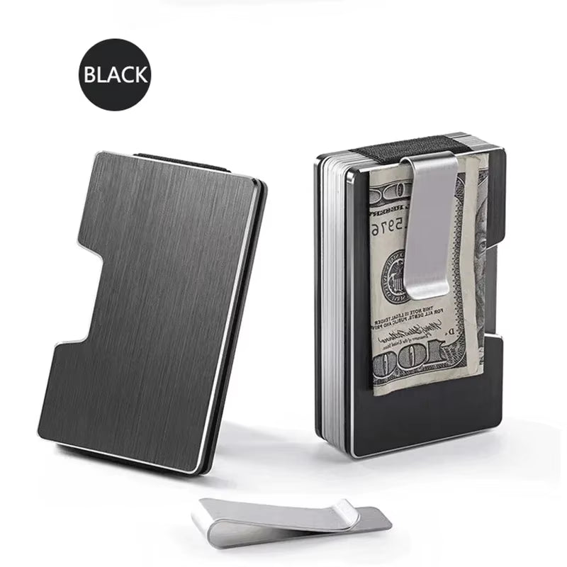 RFID Cashback Credit Card Holder Luxury Carbon Fiber Minimalist Slim Wallet Carteira for Men Cartera Tarjetero Hombre